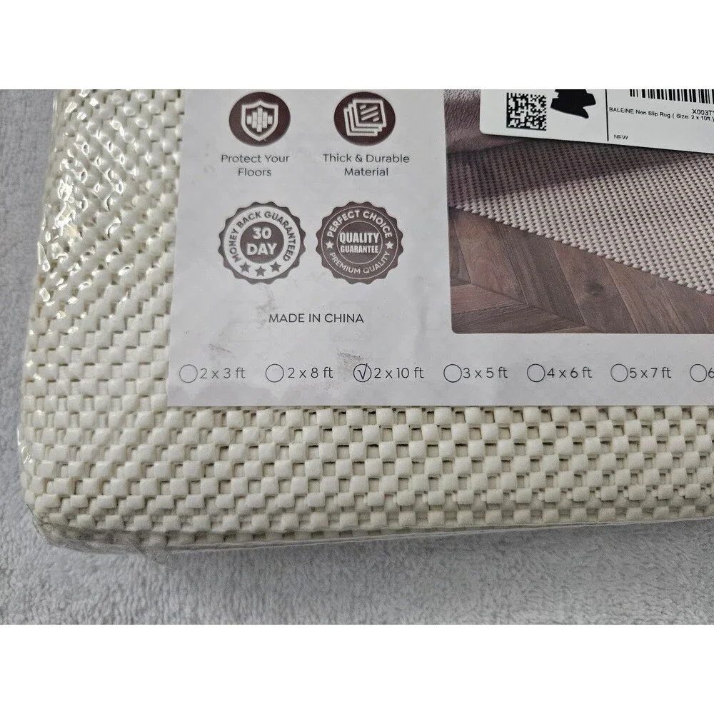 Baleine Rug Non‑Slip Gripper Pad 2ft x 10ft Anti‑Skid Floor Protector